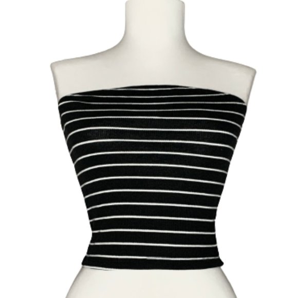 Striped Ribbed Tube/Crop Tops (3pk) - Picture 4 of 9